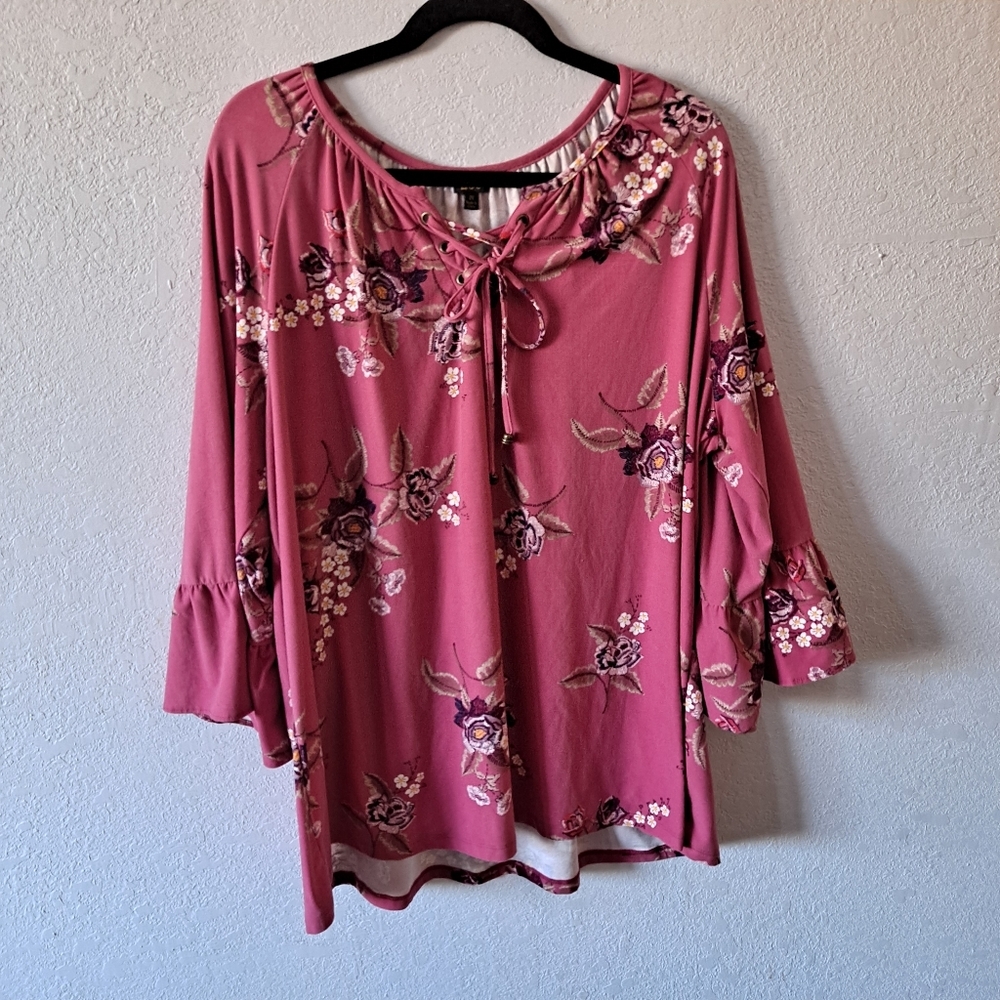 Magenta Floral Lee Blouse - Picture 1 of 7